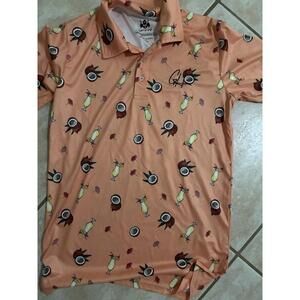 Gashouse Golf NWT Men's Small S Polo Shirt Coco Loco Drinks & Pineapples NWT $50
